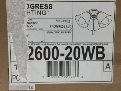 Progress Lighting Fan Light Kits 3-Light Antique Bronze Ceiling Fan Light Kit - Image 1 of 3