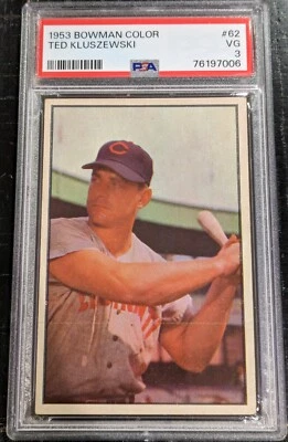 1953 Bowman Color Ted Kluszewski PSA 3 VG (JUST GRADED) #62 Vintage - Image 1 of 2