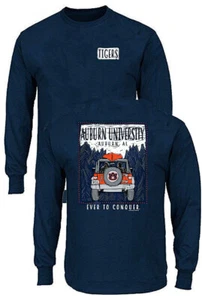 Camiseta manga larga con eslogan Ever To Conquer azul marino de los Tigres de Burn para hombre - Imagen 1 de 7
