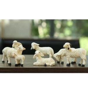 6 Pcs/Set Sheep Toys Dollhouse Miniature Figures Animal Toys Micro Decorations # - Picture 1 of 12