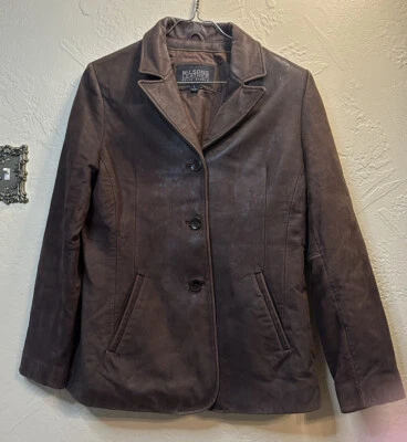 Women’s Wilson Leather Pelle Studio ￼Jacket Sz L Bomber Brown - Image 1 of 4