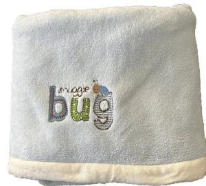 Carter's Snuggle Bug Baby Blanket Light Blue Thick Plush Soft Cuddle Lovey 40x30 - Picture 1 of 6