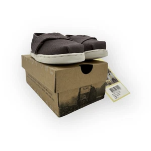 NWT Toms Kids Tiny Classic Hook & Loop Alpargata Sneaker Shoes Ash Canvas Sz T5 - Picture 1 of 10