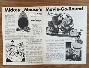 1933 article MICKEY MOUSE's MOVIE GO ROUND from New Movie Mag vintage comic pics - Picture 1 of 5