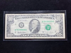 1995 U.S. $10 Federal Reserve Note (Hamilton) w/ Holder - Picture 1 of 4