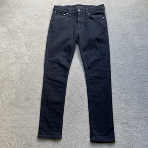 Nudie Lean Dean Dry Everblack Skinny Fit Stretch Denim Jeans Size W32 L29.5 - Picture 1 of 18