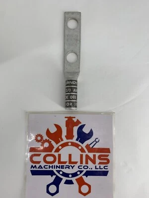 Burndy YA262N 502230 2/0 AWG CU 2-Hole Long Barrel Compression Lugs Qty. 1 - Image 1 of 4