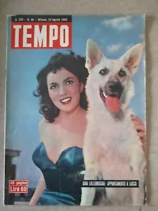 TEMPO NUMERO 35 ANNO 1952 COPERTINA GINA LOLLOBRIGIDA - Foto 1 di 1