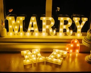 Marry Me Light Up Letters, Led Marry Me Sign for Proposal Decorations, 7PCS L... - Picture 1 of 3