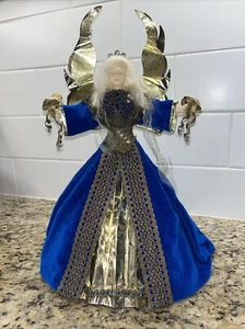 Albero di Natale testa di cera Norimberga topper angelo lamina oro vintage tedesco occidentale 15" - Foto 1 di 15