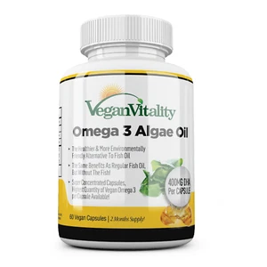 Cápsulas veganas de aceite de algas omega 3. 400mg DHA 2 meses de suministro pescado sin pescado vegetariano - Imagen 1 de 12