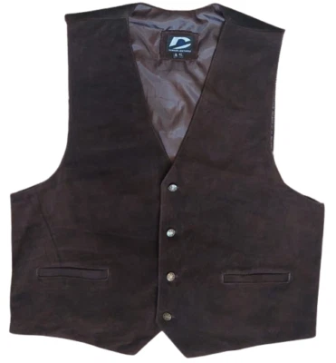 Motorcycle Vest Suede Waistcoat Rider Fashion Motorbike Dress Biker Suede Vest - Image 1 of 3