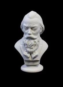 9942311 Wagner&Apel Porcelain Figurine Musician Bust Brahms White H15, 5cm - Picture 1 of 4