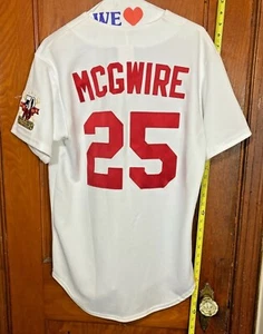 MLB Mark McGwire Majestic Jersey S with Single Season Home Run Champion Patch - Picture 1 of 10