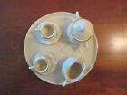 Miniature Tea Service Set, Comes With Tray Crmer, Sugar Bowl And 2 Cups & Saucer