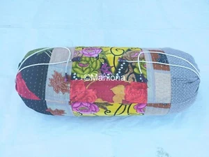 Indian Floral Home Decor Bed Sofa Yoga Bolster Cotton Cushion Cover 30X15 Inch - Picture 1 of 4
