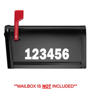 SET OF 2 MAILBOX ADDRESS NUMBERS / LETTERS CUSTOM YOUR TEXT VINYL DECAL STICKERS - Picture 1 of 2