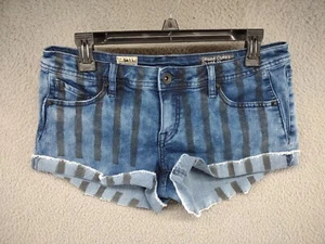 Volcom Dark Wash Stripe Denim Short Shorts Sound Check in Women's Size 7 SK8 - Picture 1 of 12