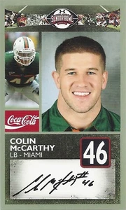 Tarjeta de tazón senior Colin McCarthy Miami Hurricane 2011 - Imagen 1 de 1