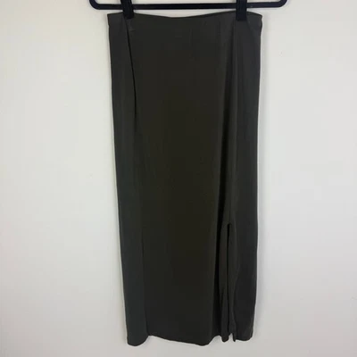 Tahari Womens Pull-On Slinky Jersey Business Office Olive Green Midi Skirt Small - Image 1 of 4