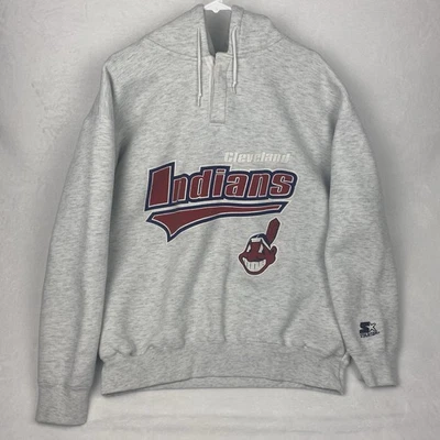 Suéter con Capucha Vintage 1995 Starter Cleveland Indians Para Hombre Extra Grande Gris Logo Foto 1 de 4