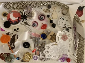 Lotto arte assemblaggio cassetto spazzatura gioielli cintura sposa strass gotici - Foto 1 di 8