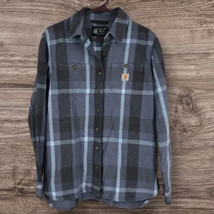 Carhartt Women’s HeritageCore Plaid Flannel Work Shirt, Loose Fit, Checkered S - Picture 1 of 9