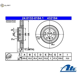 2x BRAKE DISC 24.0132-0184.1 FOR MERCEDES-BENZ M276.821/825OM 642.826 3.0L 6cyl - Picture 1 of 10