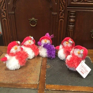 Ganz Heritage Snowbelle Plush Snowman 4" Tall Lady in Red LOT OF 5- Snowbella - Picture 1 of 9