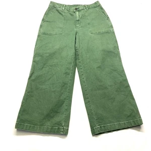 Pantalones de mezclilla para mujer Universal Thread 10/30 verde algodón elástico pierna ancha cremallera mosca - Imagen 1 de 16