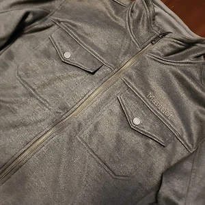 Marmot Jacket Soft Shell Full Zip Gray Fleece Lined Outdoor Hiking Pockets Med - Picture 1 of 8