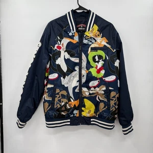 Chaqueta de bombardero Looney Tunes solo para miembros gráfico de personajes de dibujos animados azul marino L - Imagen 1 de 23