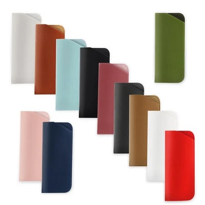 Paquete de 12 estuches blandos para gafas de cuero de 7x3 pulgadas estuche portátil PU suave... Foto 1 de 4