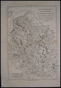 1780 Original Bonne Map of Flanders Flandre Netherlands - Picture 1 of 1