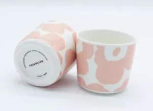 【NEW】2pcs. marimekko Oiva Unikko latte mug coral coffee cup 咖啡杯马克杯罂粟花朵杯 - Picture 1 of 4