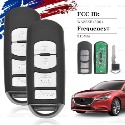Para 2014 2015 2016 2017 2018 MAZDA 3 6 MX-5 LLAVERO INTELIGENTE 4 botones WAZSKE13D01 Foto 1 de 4
