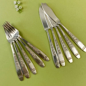 Vintage G. Ellis Arundel Plate Fish Knife & Fork Set Sheffield England Silver - Picture 1 of 11
