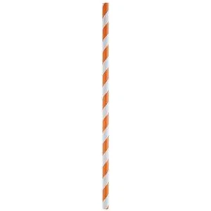 20 Strohhalme / Trinkhalme 'Streifen' orange - Bild 1 von 2