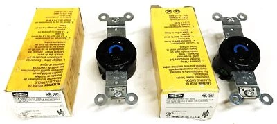 Receptáculo Hubbell de bloqueo giratorio de conexión a tierra de 2 polos y 3 cables HBL 4560 [Lote de 2] Nuevo de Lote Antiguo Foto 1 de 4