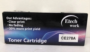 Cartucho de tóner negro Etech Work 1 paquete CE278A para impresora láser Laserjet Pro - Imagen 1 de 9