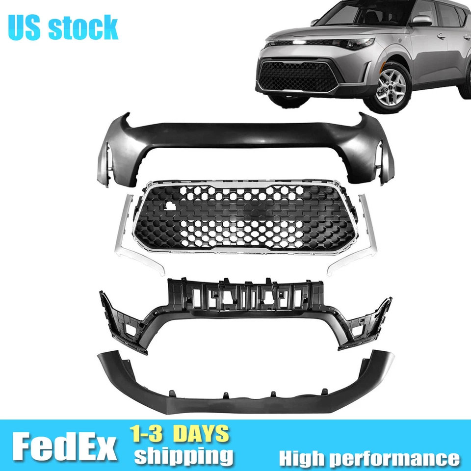 For 2023 2024 2025 Kia Soul Front Bumper Cover Set With Grille & Molding Trim Foto 1 de 4