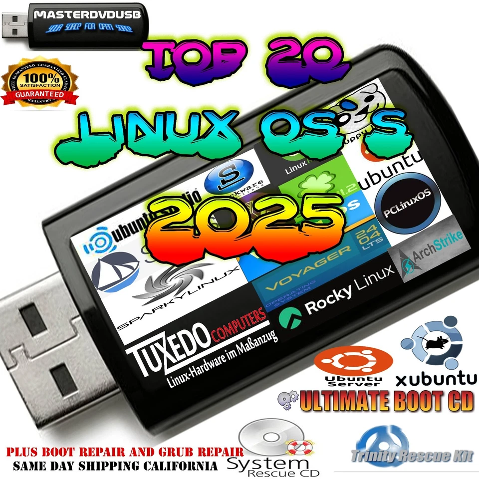 Linux OS Top 20 Multi-Boot USB 2025 - Compilación definitiva de sistema operativo y herramientas Linux Foto 1 de 4
