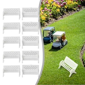 10pcs Model Tables And Chairs HO Scale 1:87 Bench Chair Settee Street Park - Picture 1 of 23