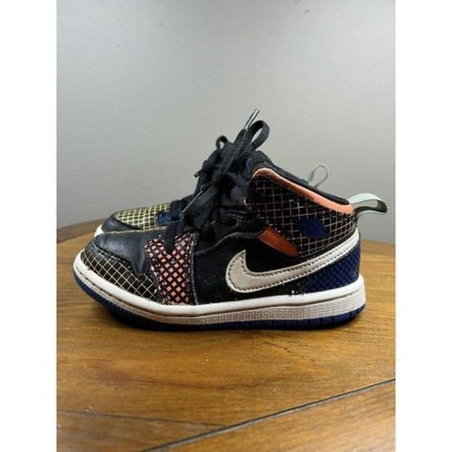 Nike Air Jordan 1 Mid MMD (TD) taglia 9C nero bianco gioco Royal DC4091 001