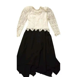 Y2K Cache Women's Dress Sz 7/8Lace Vampy Witchy Whimsy Gothic Maxi - Picture 1 of 6