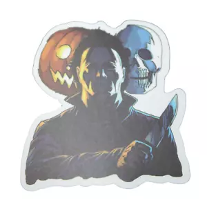Halloween Michael Myers Pumpkin Skull Horror Movie Sticker - Picture 1 of 2