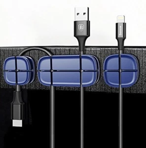 Flexible Silicone Cable Clips Organizer  Charging Cords Home & Office - Picture 1 of 3