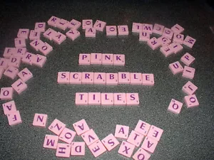 2 FOR 99p SCRABBLE TILE REPLACEMENTS PINK FOR BREAST CANCER AWARENESS VERSION - Picture 1 of 2