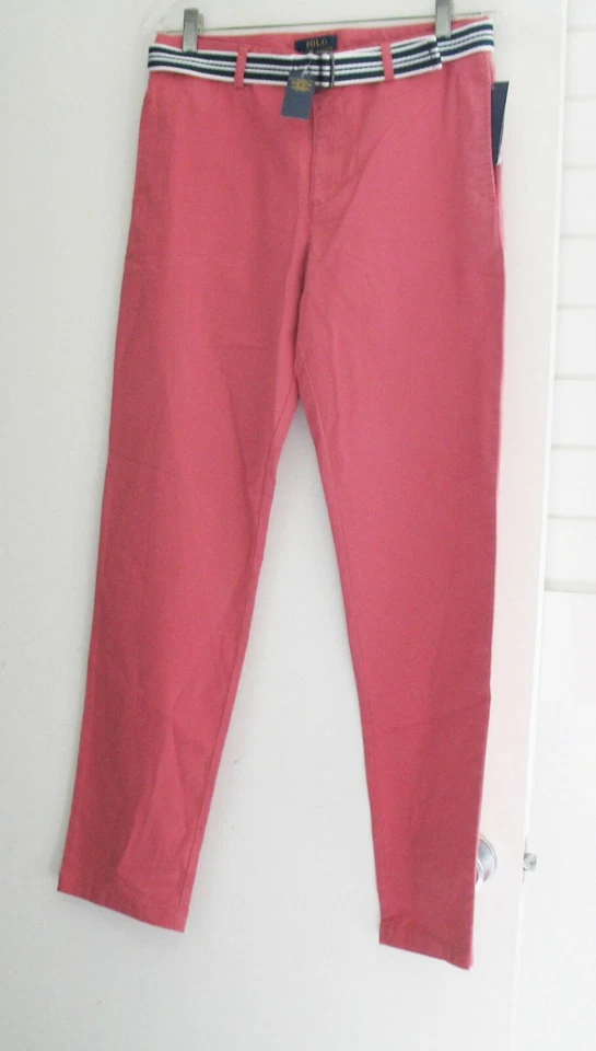 Polo Ralph Lauren Big Boys Skinny Pant & Belt Set Adirondack Berry Sz 18-NWT - Image 1 of 1