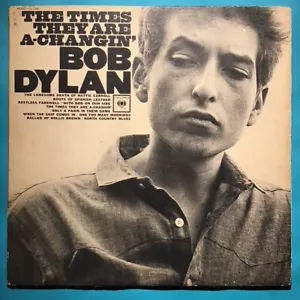 BOB DYLAN THE TIMES THEY ARE A-CHANGIN' FIRST PRESSING 1964 VINYL LP RECORD 12" - Picture 1 of 5